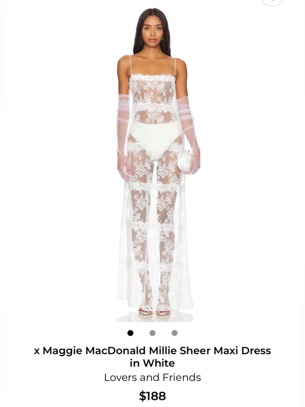 × Maggie MacDonald Millie Sheer Maxi Dress in white
